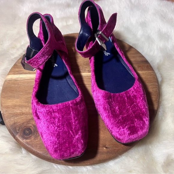 Free People Mystic Mary Jane Velvet Flats with Ankle Strap Size EU 40, US 10 - Picture 2 of 12